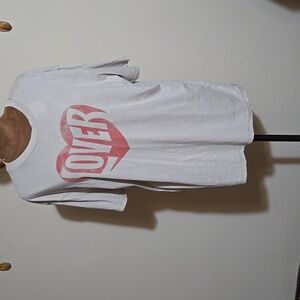 MAD Engine Lover Heart Graphic T Shirt Swifty SM Beige Cotton Blend NWT